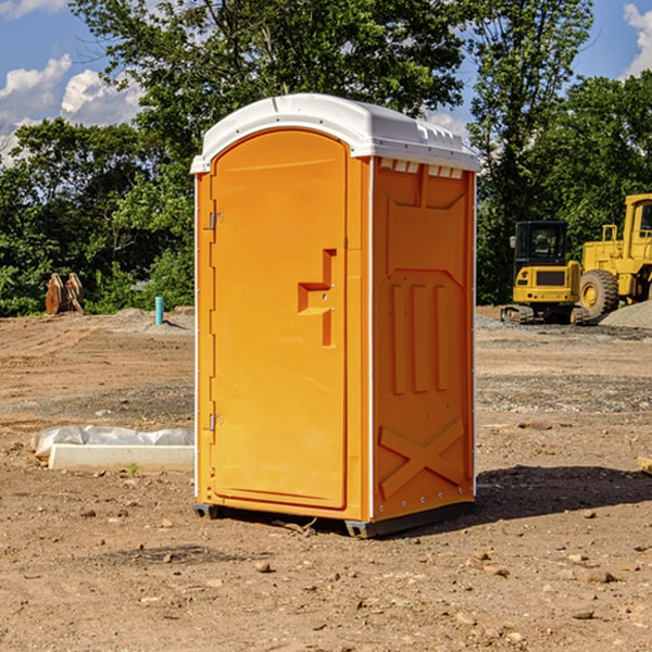 how often are the portable restrooms cleaned and serviced during a rental period in Lenni